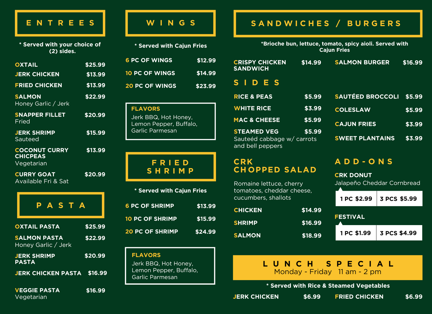 Our Menu